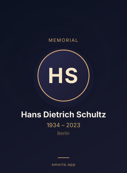 Memorial portrait of Hans Dietrich Schultz