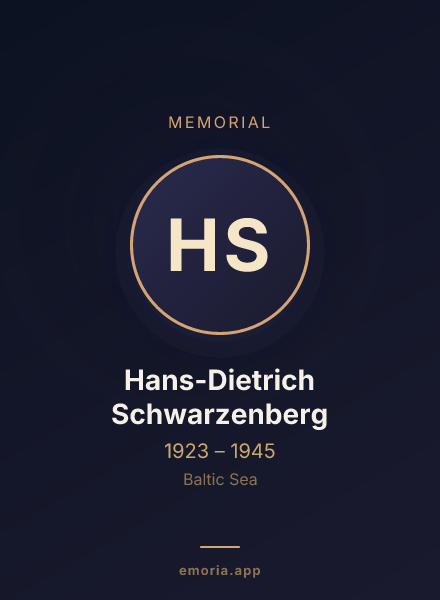Memorial portrait of Hans-Dietrich Schwarzenberg