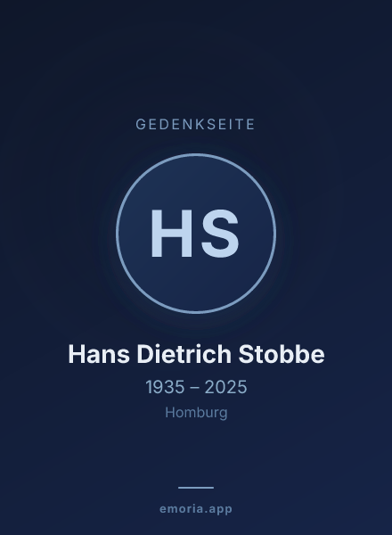Gedenkportrait von Hans Dietrich Stobbe