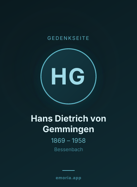 Gedenkportrait von Hans Dietrich von Gemmingen