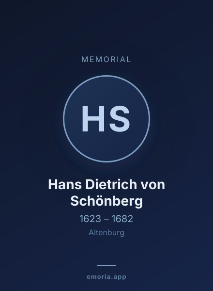 Memorial portrait of Hans Dietrich von Schönberg