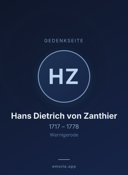 Gedenkportrait von Hans Dietrich von Zanthier
