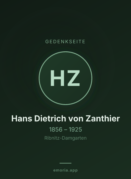Gedenkportrait von Hans Dietrich von Zanthier