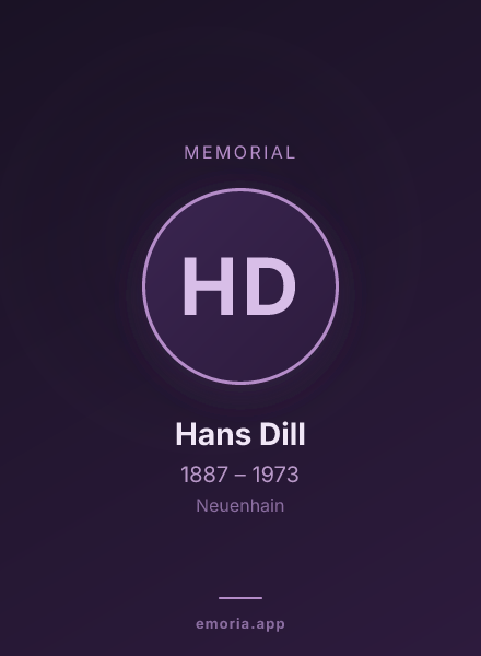 Memorial portrait of Hans Dill