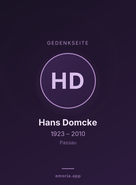 Gedenkportrait von Hans Domcke