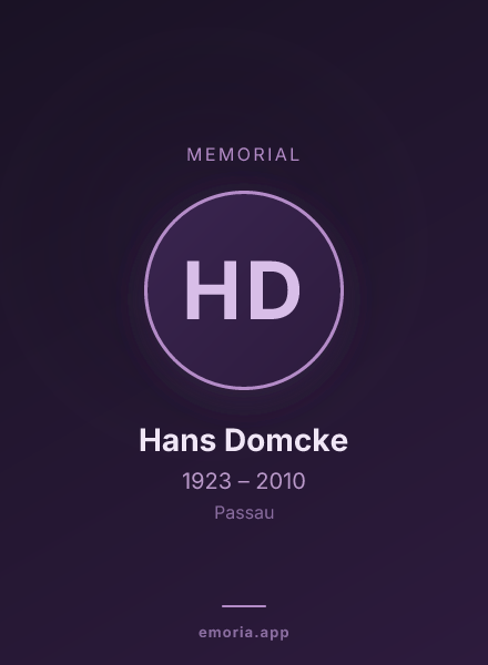 Memorial portrait of Hans Domcke