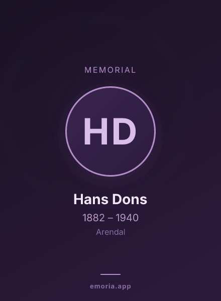 Memorial portrait of Hans Dons