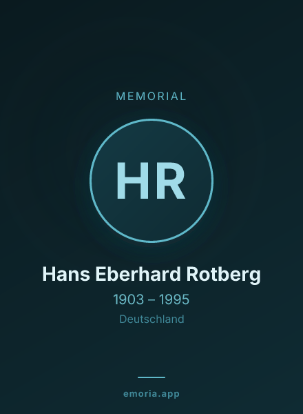Memorial portrait of Hans Eberhard Rotberg