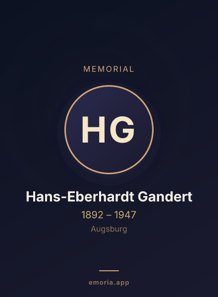 Memorial portrait of Hans-Eberhardt Gandert