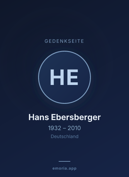 Gedenkportrait von Hans Ebersberger