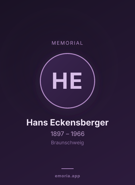 Memorial portrait of Hans Eckensberger