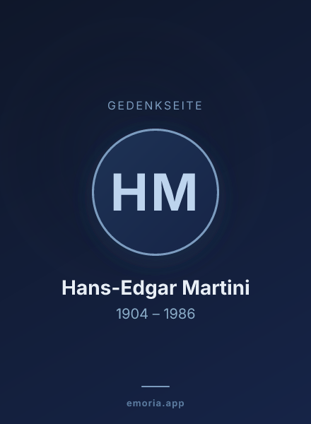 Gedenkportrait von Hans-Edgar Martini