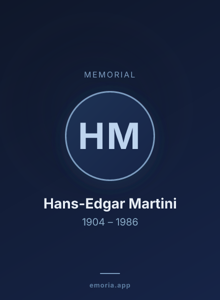 Memorial portrait of Hans-Edgar Martini