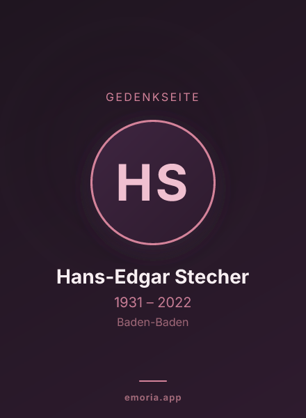 Gedenkportrait von Hans-Edgar Stecher