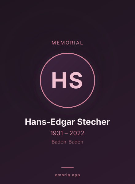 Memorial portrait of Hans-Edgar Stecher