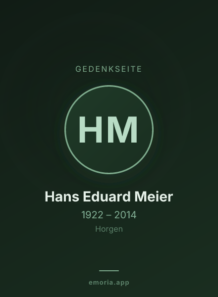 Gedenkportrait von Hans Eduard Meier