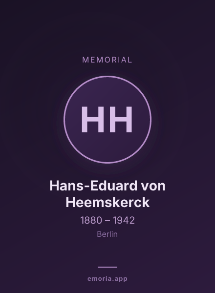 Memorial portrait of Hans-Eduard von Heemskerck