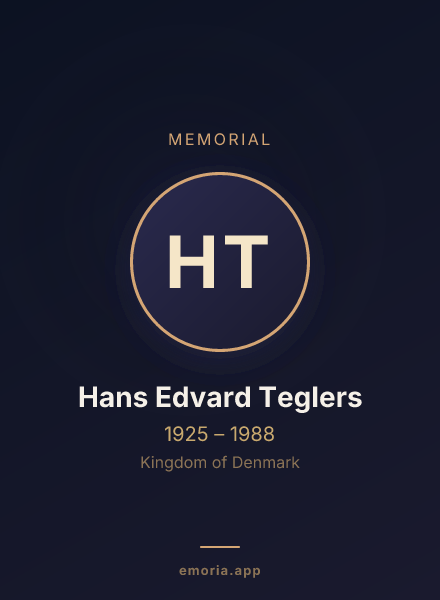 Memorial portrait of Hans Edvard Teglers