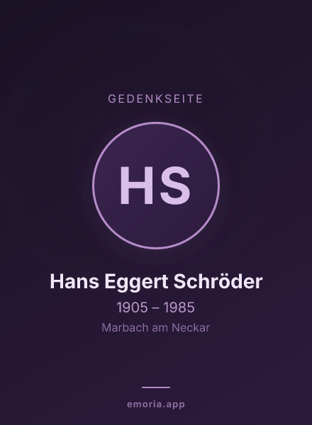 Gedenkportrait von Hans Eggert Schröder