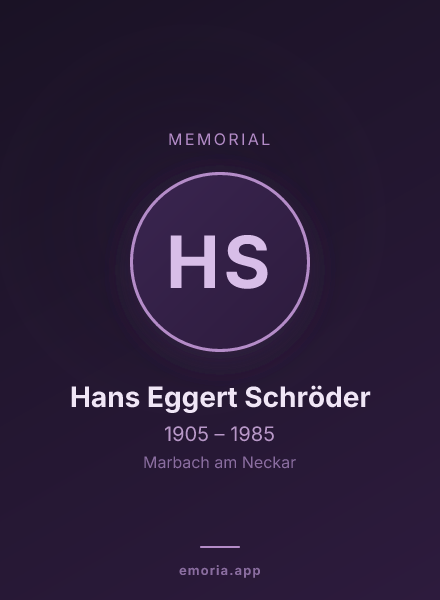 Memorial portrait of Hans Eggert Schröder