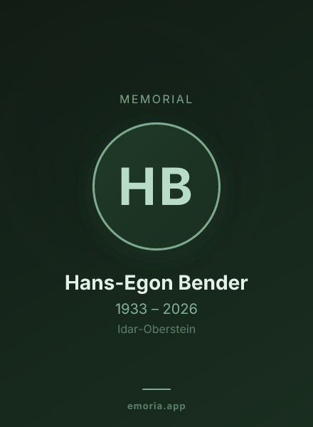 Memorial portrait of Hans-Egon Bender