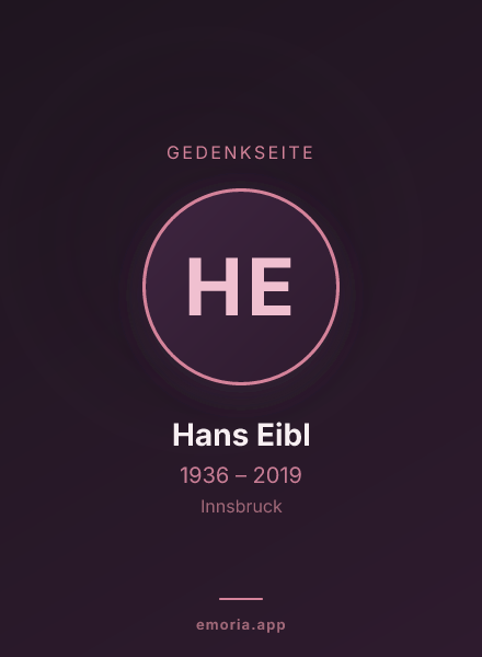 Gedenkportrait von Hans Eibl