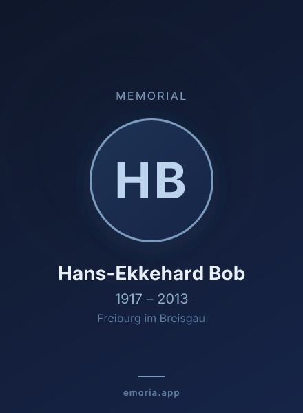 Memorial portrait of Hans-Ekkehard Bob