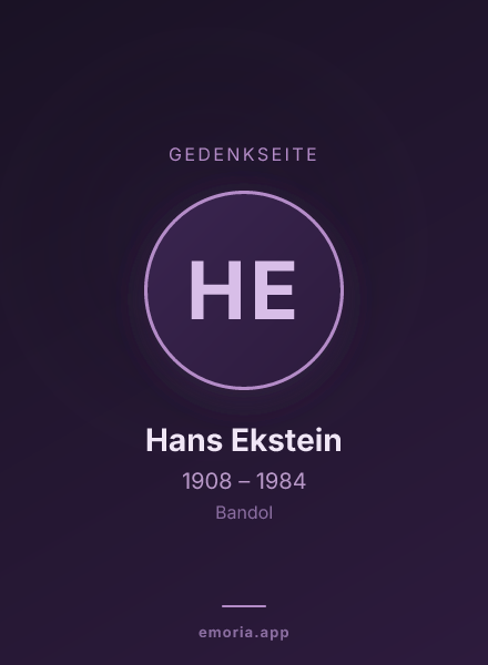 Gedenkportrait von Hans Ekstein