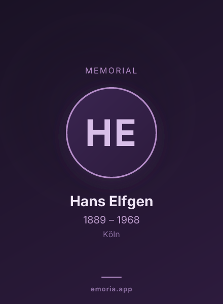 Memorial portrait of Hans Elfgen