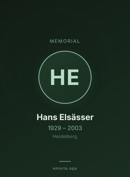 Memorial portrait of Hans Elsässer