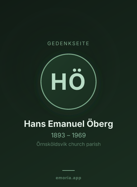Gedenkportrait von Hans Emanuel Öberg