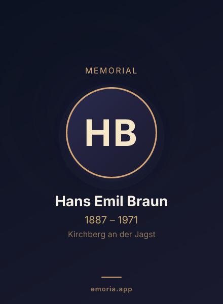 Memorial portrait of Hans Emil Braun