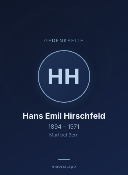 Gedenkportrait von Hans Emil Hirschfeld