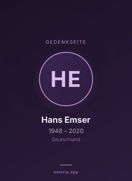 Gedenkportrait von Hans Emser