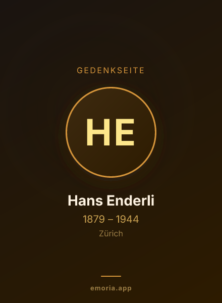 Gedenkportrait von Hans Enderli