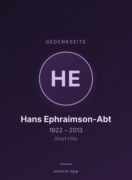 Gedenkportrait von Hans Ephraimson-Abt