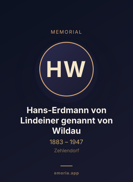 Memorial portrait of Hans-Erdmann von Lindeiner genannt von Wildau