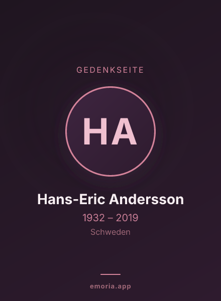 Gedenkportrait von Hans-Eric Andersson