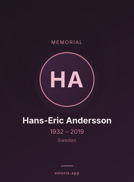 Memorial portrait of Hans-Eric Andersson