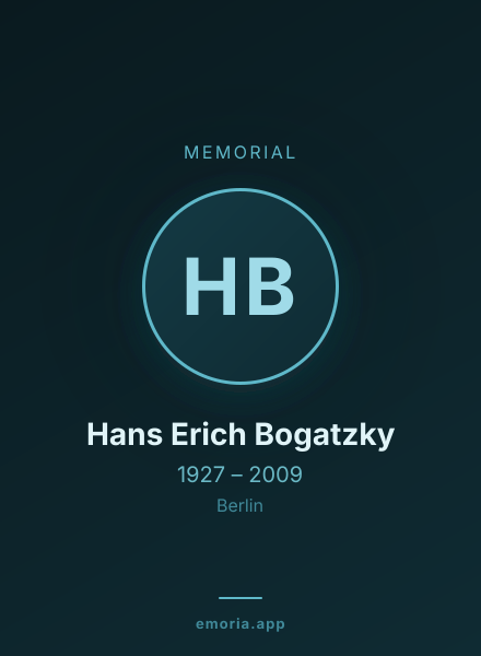 Memorial portrait of Hans Erich Bogatzky