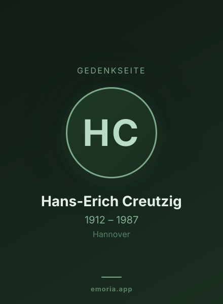 Gedenkportrait von Hans-Erich Creutzig