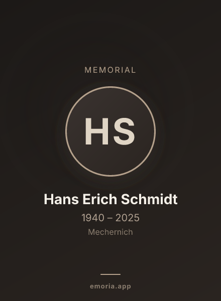 Memorial portrait of Hans Erich Schmidt