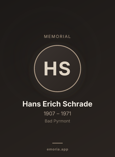 Memorial portrait of Hans Erich Schrade