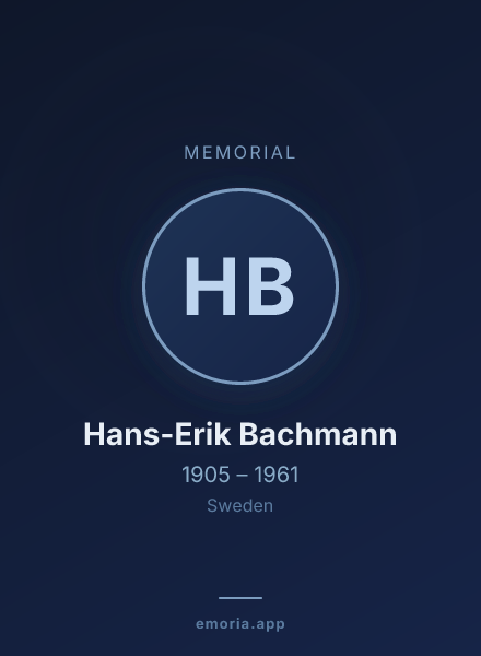 Memorial portrait of Hans-Erik Bachmann