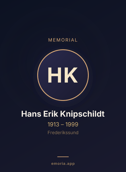 Memorial portrait of Hans Erik Knipschildt