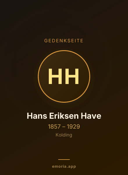 Gedenkportrait von Hans Eriksen Have