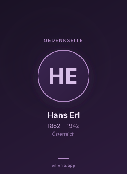 Gedenkportrait von Hans Erl