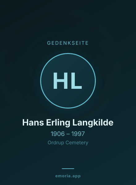 Gedenkportrait von Hans Erling Langkilde