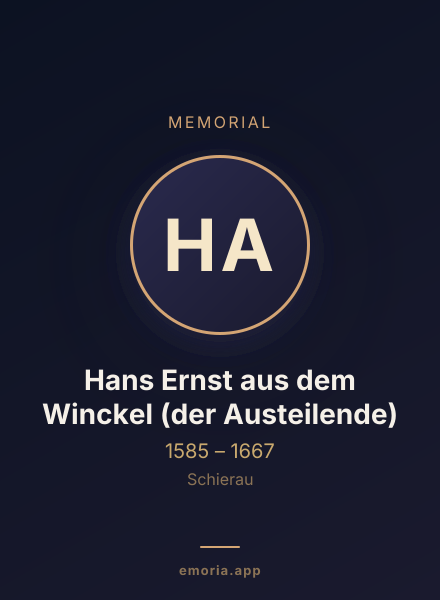 Memorial portrait of Hans Ernst aus dem Winckel (der Austeilende)