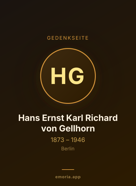 Gedenkportrait von Hans Ernst Karl Richard von Gellhorn